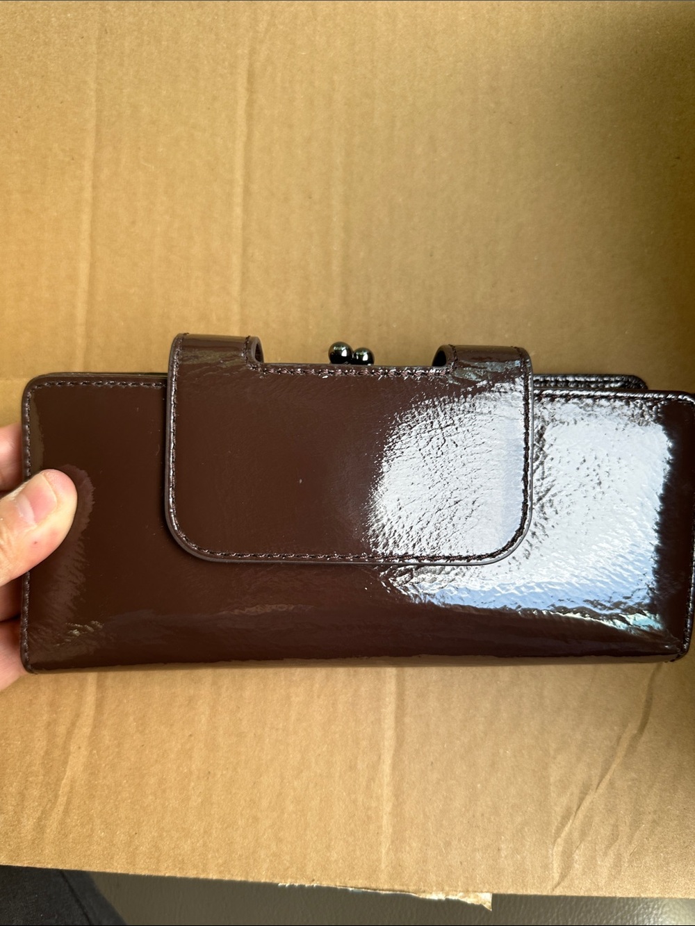 HOBO Patent Leather Clutch Wallet